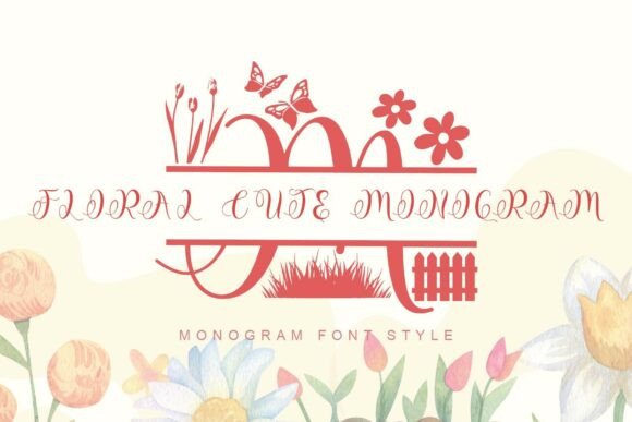 Floral Cute Monogram: A Delightful Script for Branding Projects