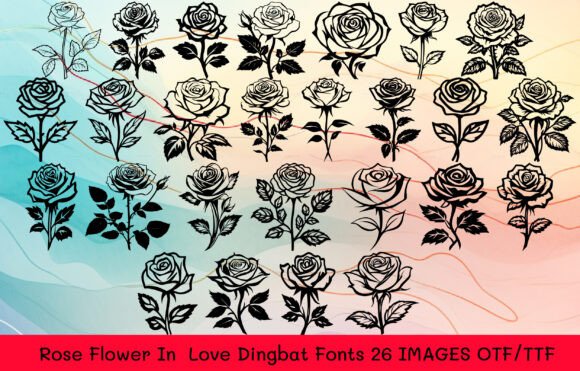 Rose Flower in Love Font for Business Branding