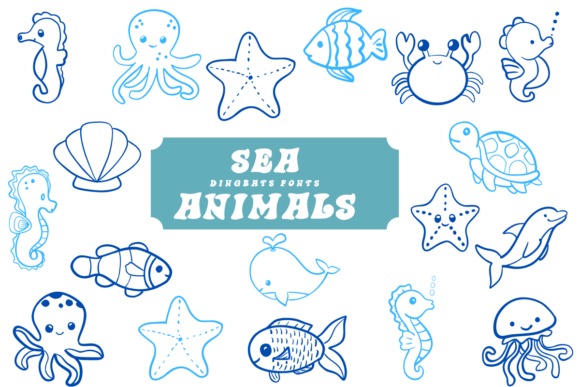 Sea Animals: A Fun and Functional Dingbats Font for Creative Projects