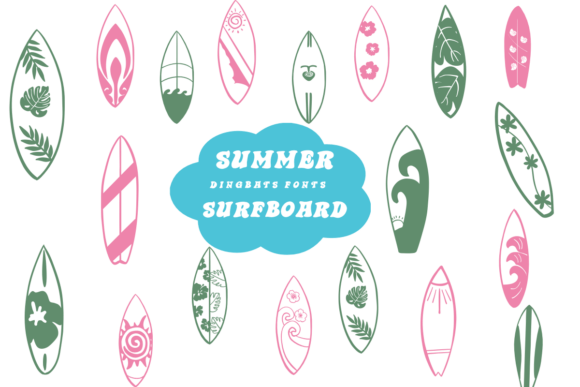 Summer Surfboard: A Playful Dingbats Font for Creative Branding